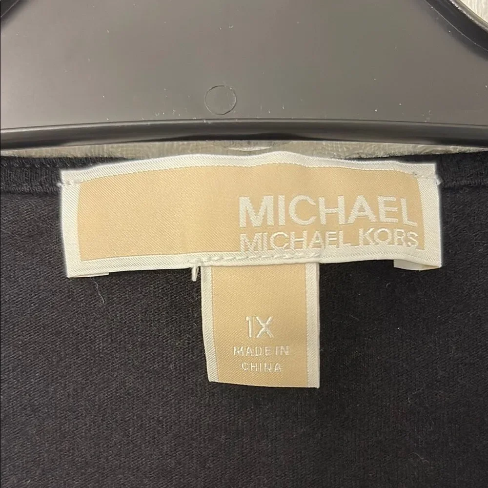 Michael Kors Black Top with Gold Accents Size 1X - Picture 2 of 5